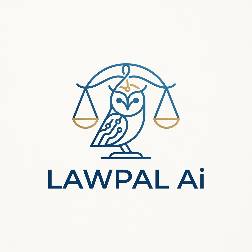 LawPal AI logotipi: boyqush va adolat tarozisi
